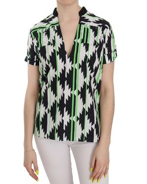 CoSTUME NATIONAL Plunging Top Multicolour Tsh3668 - Green