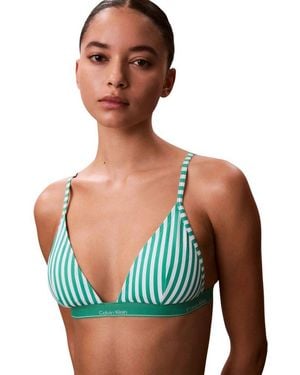 Calvin Klein Bicolor Recycled Polyester Bikini - Green