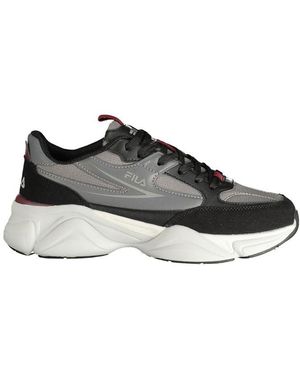 Fila Grey Polyurethane Trainer - Black