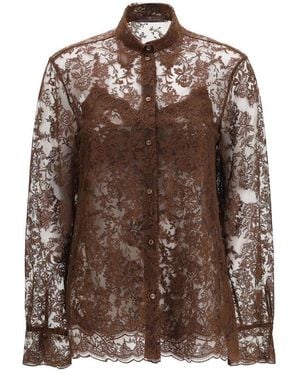 Ermanno Scervino Brown Polyester Pattern Shirt