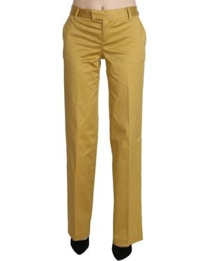 Just Cavalli Just Cavalli Mustard Straight Formal Trousers Trousers - Yellow