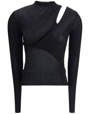 Self-Portrait Long Sleeve Knit Top - Blue