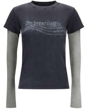 Balenciaga Washed Crayon Political Double - Blue
