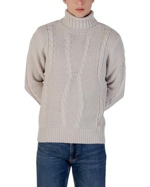 Gianni Lupo Grey Marabou Turtleneck