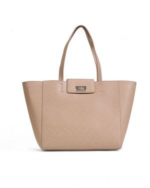 Calvin Klein Beige Recycled Polyester Handbag - Natural