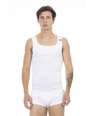 Bikkembergs White Cotton Mens Tank Top