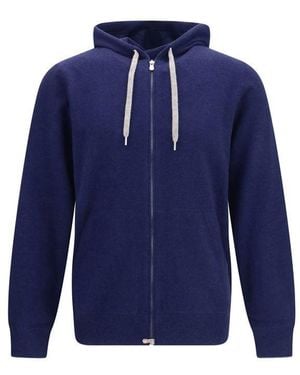 Brunello Cucinelli Blue Cashmere Sweatshirt