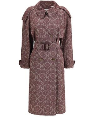 Burberry Multicolor Viscose Coat - Brown