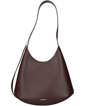 Jil Sander Red Leather Shoulder Bag - Brown