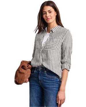 Street One Brown Linen Blouse - Gray
