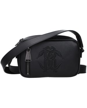 Roberto Cavalli Leather Crossbody Bag - Black