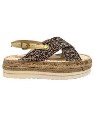 Borbonese Beige Textile Sandal - Multicolour