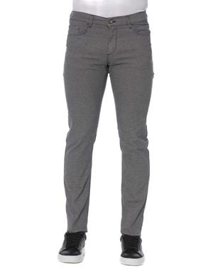 Trussardi Elegant Cotton Blend Trousers - Grey