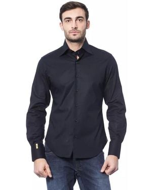 Billionaire Italian Couture Elegant Monogram Shirt For - Blue