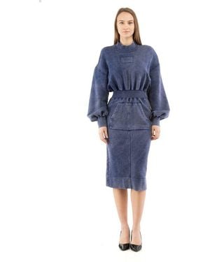 Moschino Multicolour Cotton Casual Dress - Blue
