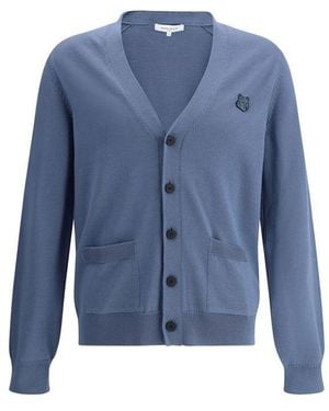 Maison Kitsuné Wool Cardigan - Blue