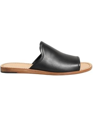 Dolce & Gabbana Brown Leather Slides Sandals Flats Men Shoes - Multicolour