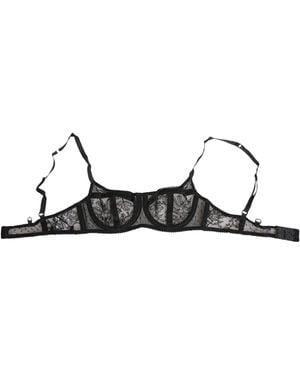 Dolce & Gabbana Black Floral Lace Sheer Underwire Bra Underwear - Multicolour