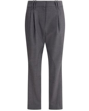 Brunello Cucinelli Virgin Wool Trousers - Grey