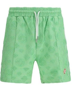 CASABLANCA Bicolour Cotton Bermuda Shorts - Green