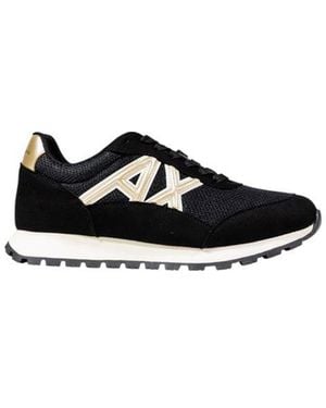 ARMANI EXCHANGE Bicolour Polyester Athletic Trainers - Black