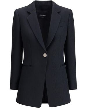 Giorgio Armani Single-Breasted Blazer - Blue