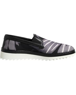 Dolce & Gabbana Black Tropical Slip On Men Sneakers Shoes