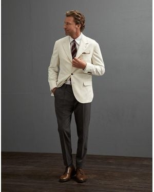 Brunello Cucinelli White Cotton Blazer - Grey