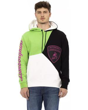 Automobili Lamborghini Sleek Hooded Cotton Sweatshirt - Green