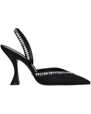 Stuart Weitzman Black Satin Sandal