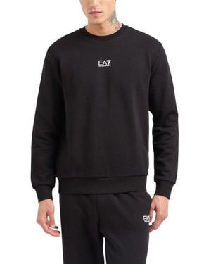 EA7 Black Cotton Sweatshirt