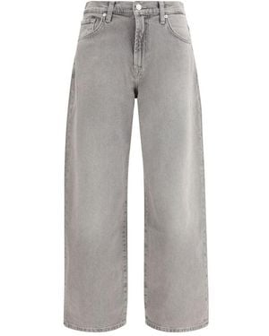 7FOR Grey Cotton Relaxed Fit Jeans