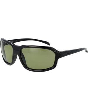 Serengeti Black Plastic Sunglasses - Green