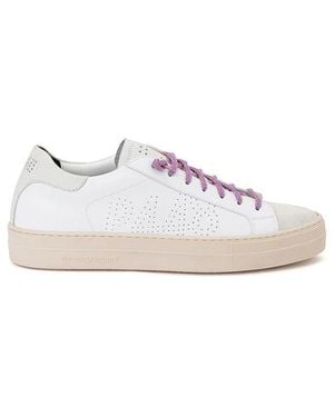 P448 John Leather Trainers - White