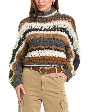 Brunello Cucinelli Bicolour Cashmere Jumper - Natural