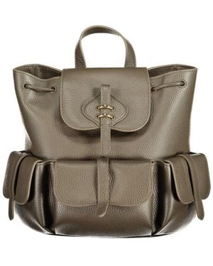 Coccinelle Brown Leather Backpack - Multicolour