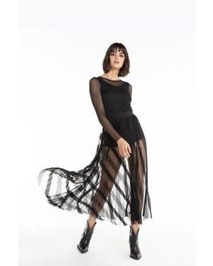 Patrizia Pepe Polyester Long Skirt - Black