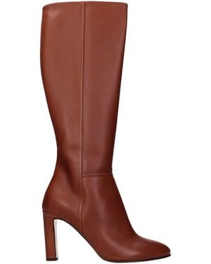 Eleventy Brown Leather High Heel Boots