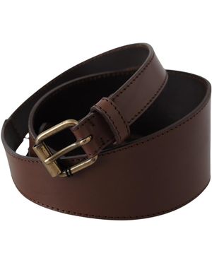 Plein Sud Brown Leather Gold Metal Buckle Belt