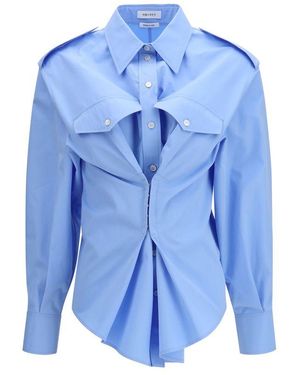 McQueen Blue Cotton Dress Shirt