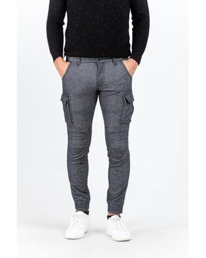 Gas Gray Cotton Cargo Pants - Black