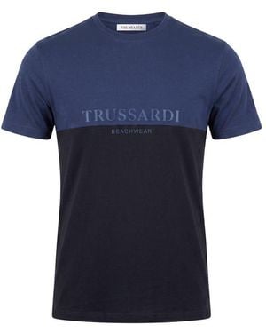 Trussardi Beachwear Cotton T-Shirt - Blue