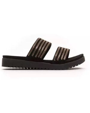 Péché Originel Gold Textile Sandal - Black