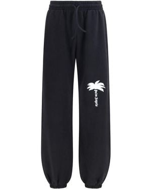 Palm Angels Black Cotton Sweatshirt - Blue