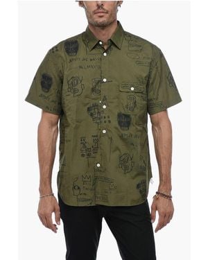 Junya Watanabe Short-Sleeved Shirt With Basquiat Pattern - Green
