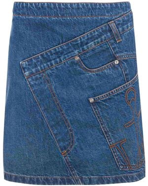 JW Anderson Twisted Denim Miniskirt - Blue