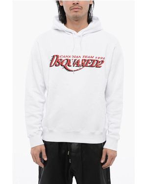 DSquared² ² Cool-Fit Hoodie Sweatshirt With Logo Print - White