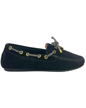 Borbonese Black Rubber Loafer - Blue