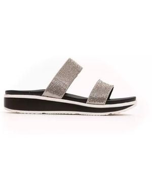 Péché Originel Silver Textile Sandal - White