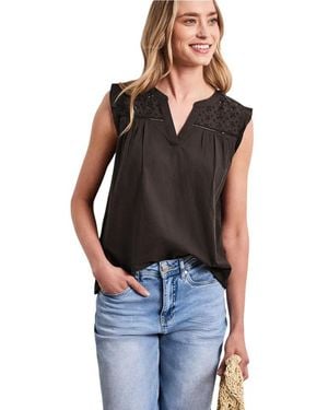 Street One Brown Cotton Blouse - Black
